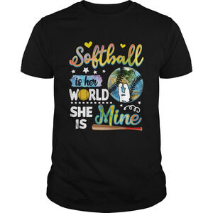 Softball Is Her World She Is Mine Tshirt